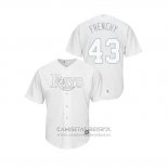 Camiseta Beisbol Hombre Tampa Bay Rays Michael Brosseau 2019 Players Weekend Replica Blanco