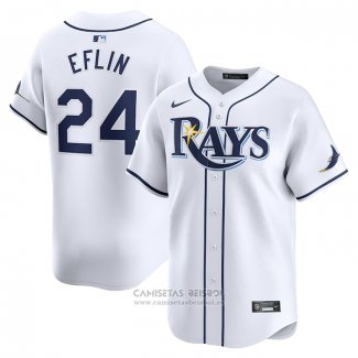 Camiseta Beisbol Hombre Tampa Bay Rays Zach Eflin Primera Limited Blanco