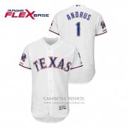 Camiseta Beisbol Hombre Texas Rangers Elvis Andrus Blanco