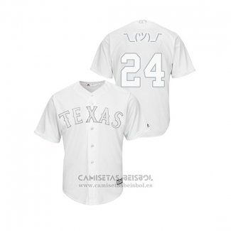 Camiseta Beisbol Hombre Texas Rangers Hunter Pence 2019 Players Weekend Replica Blanco