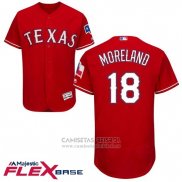 Camiseta Beisbol Hombre Texas Rangers Mitch Moreland Scarlet Autentico Collection Flex Base