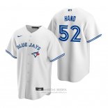Camiseta Beisbol Hombre Toronto Blue Jays Brad Hand Replica Primera Blanco Azul