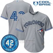 Camiseta Beisbol Hombre Toronto Blue Jays Gris Jackie Robinson Cool Base