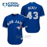 Camiseta Beisbol Hombre Toronto Blue Jays R.a. Dickey 43 Azul Alterno Cool Base