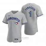 Camiseta Beisbol Hombre Toronto Blue Jays Shun Yamaguchi Autentico 2020 Road Gris