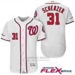 Camiseta Beisbol Hombre Washington Nationals 2017 Postemporada Max Scherzer Blanco Flex Base