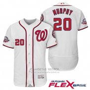 Camiseta Beisbol Hombre Washington Nationals Daniel Murphy Blanco 2018 All Star Primera Flex Base