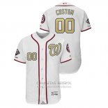 Camiseta Beisbol Hombre Washington Nationals Personalizada 2019 Gold Program Flex Base Blanco
