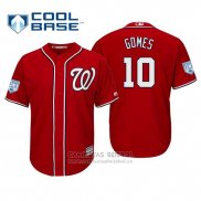 Camiseta Beisbol Hombre Washington Nationals Yan Gomes Cool Base Entrenamiento de Primavera 2019 Rojo