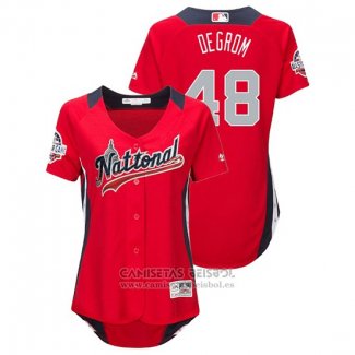 Camiseta Beisbol Mujer All Star Jacob Degrom 2018 Home Run Derby National League Rojo