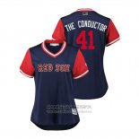 Camiseta Beisbol Mujer Boston Red Sox Chris Sale 2018 LLWS Players Weekend The Conductor Azul