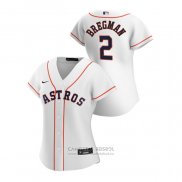 Camiseta Beisbol Mujer Houston Astros Alex Bregman 2020 Replica Primera Blanco