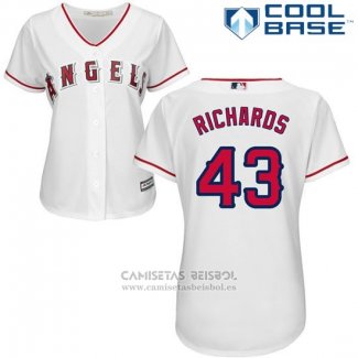 Camiseta Beisbol Mujer Los Angeles Angels Garrett Richards Blanco Cool Base