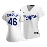Camiseta Beisbol Mujer Los Angeles Dodgers Tony Gonsolin 2020 Primera Replica Blanco