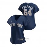 Camiseta Beisbol Mujer New York Yankees Aroldis Chapman 2020 Replica Alterno Azul