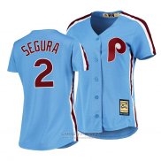 Camiseta Beisbol Mujer Philadelphia Phillies Jean Segura Cooperstown Collection Road Azul