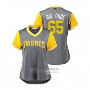 Camiseta Beisbol Mujer San Diego Padres Jose Castillo 2018 LLWS Players Weekend Big Dude Gris