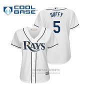 Camiseta Beisbol Mujer Tampa Bay Rays Matt Duffy Cool Base Primera 2019 Blanco