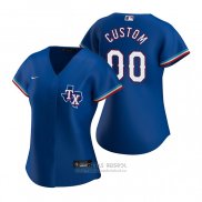 Camiseta Beisbol Mujer Texas Rangers Personalizada Replica Alterno Azul