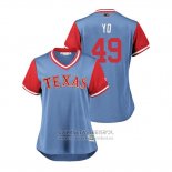 Camiseta Beisbol Mujer Texas Rangers Yovani Gallardo 2018 LLWS Players Weekend Yo Azul