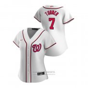 Camiseta Beisbol Mujer Washington Nationals Trea Turner 2020 Replica Primera Blanco