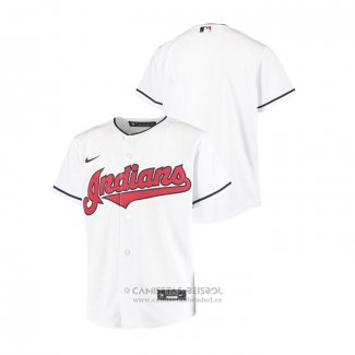 Camiseta Beisbol Nino Cleveland Indians Replica Primera Blanco