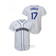 Camiseta Beisbol Nino Seattle Mariners Mitch Haniger Cooperstown Collection Primera Blanco