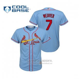 Camiseta Beisbol Nino St. Louis Cardinals Luke Weaver Cool Base Alterno Horizon 2019 Azul