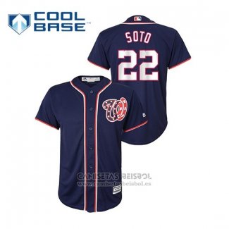 Camiseta Beisbol Nino Washington Nationals Juan Soto Cool Base Alterno Azul