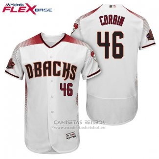 Camiseta Beisbol Hombre Arizona Diamondbacks 46 Patrick Corbin Blanco Rojo Primera Flex Base