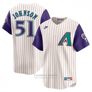 Camiseta Beisbol Hombre Arizona Diamondbacks Randy Johnson Throwback Cooperstown Collection Limited Crema