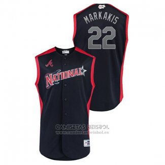 Camiseta Beisbol Hombre Atlanta Braves 2019 All Star Workout National League Nick Markakis Azul