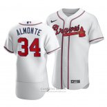 Camiseta Beisbol Hombre Atlanta Braves Abraham Almonte Autentico Primera Blanco