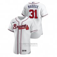 Camiseta Beisbol Hombre Atlanta Braves Greg Maddux Autentico Blanco