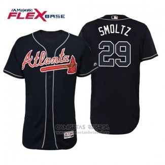 Camiseta Beisbol Hombre Atlanta Braves John Smoltz Flex Base Autentico Collezione Alterno 2019 Azul