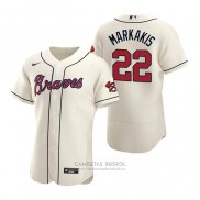 Camiseta Beisbol Hombre Atlanta Braves Nick Markakis Autentico 2020 Alterno Crema