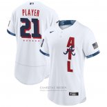 Camiseta Beisbol Hombre Atlanta Braves Personalizada 2021 All Star Autentico Blanco