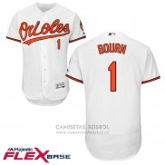 Camiseta Beisbol Hombre Baltimore Orioles 1 Michael Bourn Blanco Flex Base