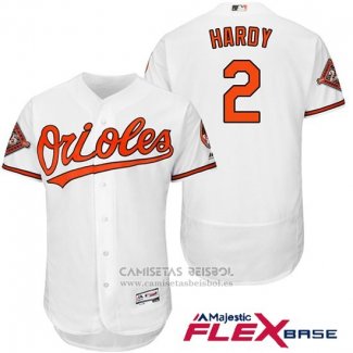 Camiseta Beisbol Hombre Baltimore Orioles 2 J.j. Hardy Blanco 2017 Flex Base