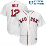 Camiseta Beisbol Hombre Boston Red Sox 12 Brock Holt Blanco Cool Base