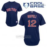 Camiseta Beisbol Hombre Boston Red Sox 12 Mike Napoli Azul Alterno Cool Base