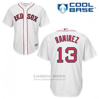 Camiseta Beisbol Hombre Boston Red Sox 13 Hanley Ramirez Blanco Primera Cool Base