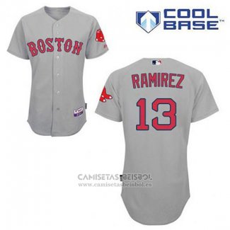 Camiseta Beisbol Hombre Boston Red Sox 13 Hanley Ramirez Gris Cool Base