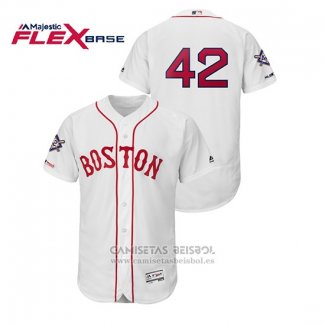 Camiseta Beisbol Hombre Boston Red Sox 2019 Jackie Robinson Day Flex Base Blanco