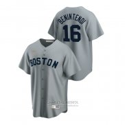 Camiseta Beisbol Hombre Boston Red Sox Andrew Benintendi Cooperstown Collection Road Gris