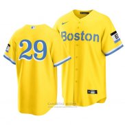Camiseta Beisbol Hombre Boston Red Sox Bobby Dalbec 2021 City Connect Replica Oro