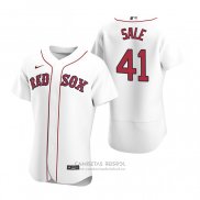 Camiseta Beisbol Hombre Boston Red Sox Chris Sale Autentico 2020 Primera Blanco
