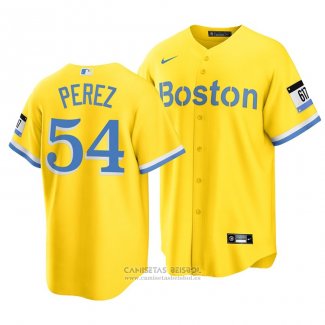 Camiseta Beisbol Hombre Boston Red Sox Martin Perez 2021 City Connect Replica Oro