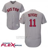 Camiseta Beisbol Hombre Boston Red Sox Rafael Devers Gris Flex Base