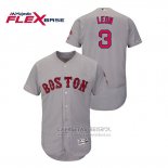 Camiseta Beisbol Hombre Boston Red Sox Sandy Leon Autentico Flex Base Gris